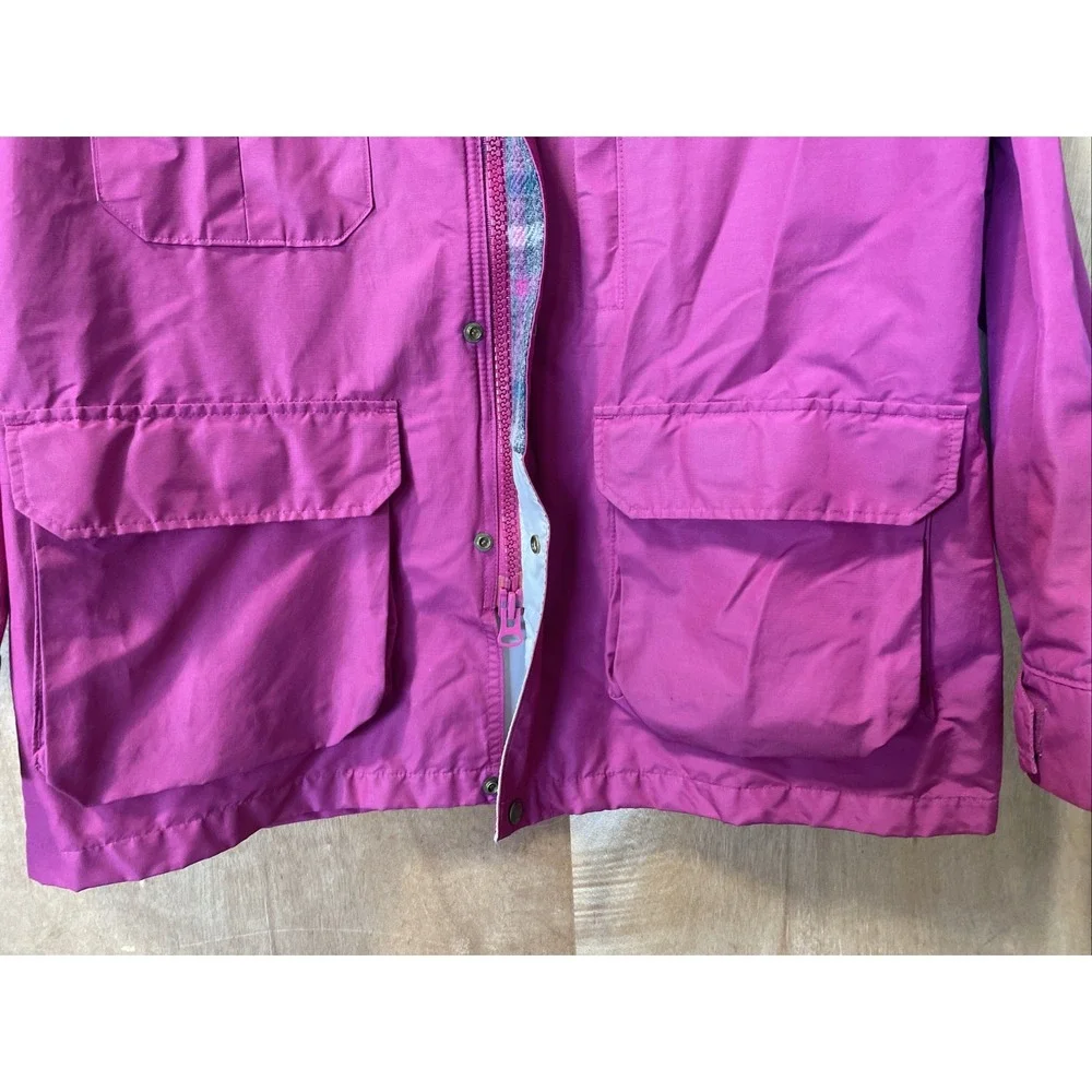 Lands' End Women's‎ Jacket with Plaid Lining Made In USA VTG 90s See Measurement